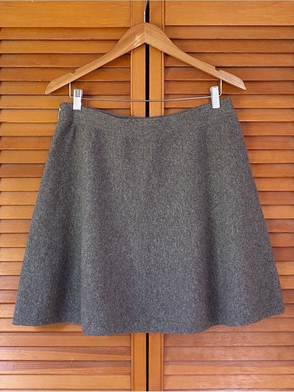 Tahari Skirt Women's Size Large Gray Wool Blend Mini Short Academia Twee A-Line